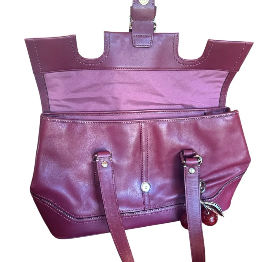 Coach Burgundy Hamilton Satchel Bag (Rare color!) - Picture 3 of 5